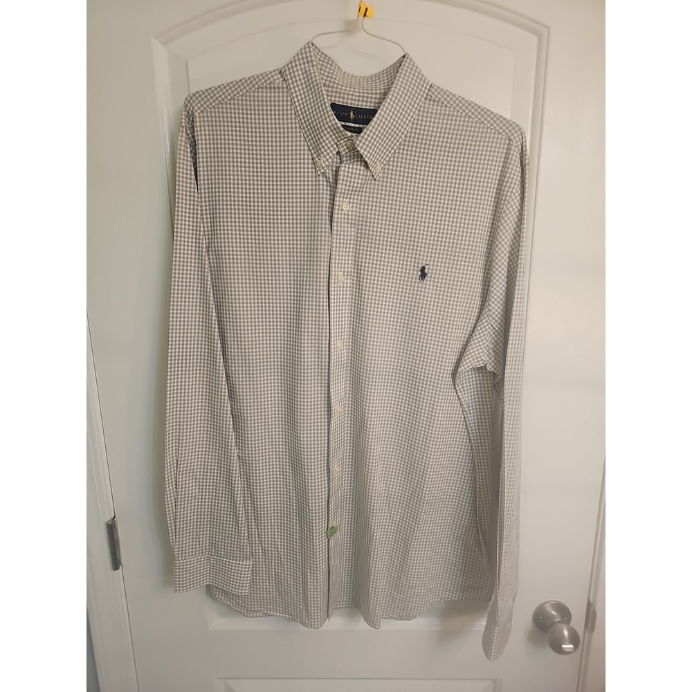 Polo Ralph Lauren Classic Fit Cloth Button Shirt Sz XL Navy Pony 17inch Neck